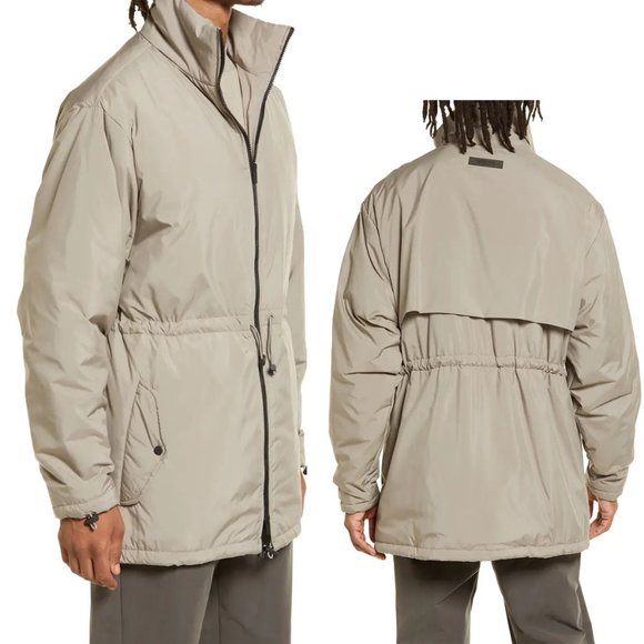 Essentials Fear Of God Storm Jacket Desert Taupe Coat Drawstring Waist M NEW - Picture 1 of 9
